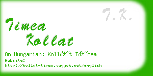timea kollat business card